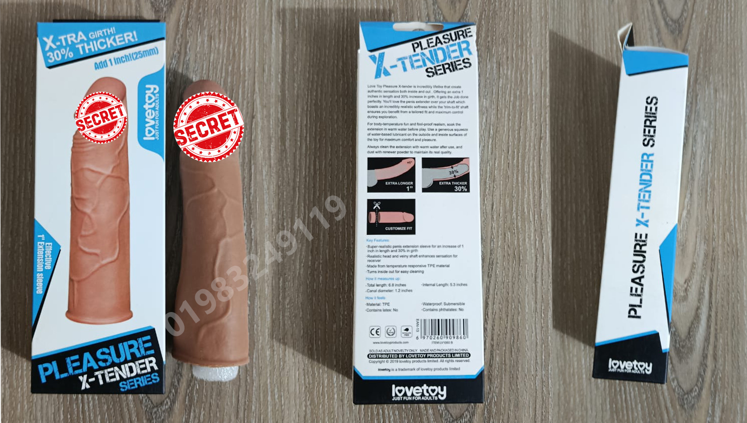 ₀̷₁̷ Love Toy Dragon X- Tender Sleeve Condom For Men 7 inch - Image 3